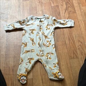 Disney Gray and Orange Footies One Piece